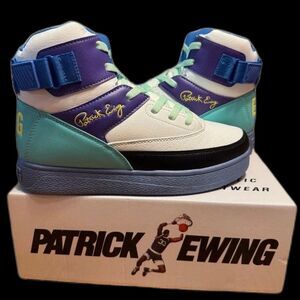 Patrick Ewing 33 Orion Strap Basketball Shoes Youth Size 7 Purple Tiffany Yellow
